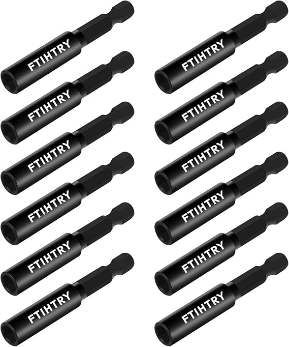 FTIHTRY 1/4Magnetic Extension Socket Drill Bit Holder,12pcs Screwdriver Extension, Quick-Change Hex Shank Set