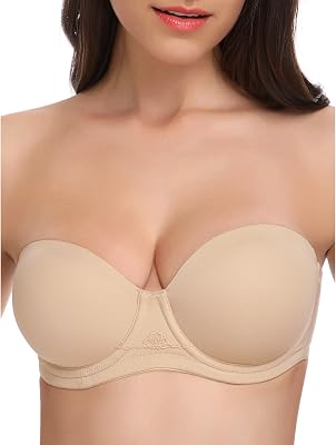 Wingslove Womens Strapless Full Figure Bra Underwire Multiway Contour Plus Size Bra Red Carpet