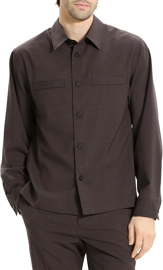 Theory Men's Utility Overshirt in Motion Wool