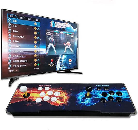 Retro Game Console with 10888 Games, Street Arcade Cabinet, RGB Light Panel, 8-Way Joystick, 16 Buttons, 720P HD Output for Ultimate Gaming Experience