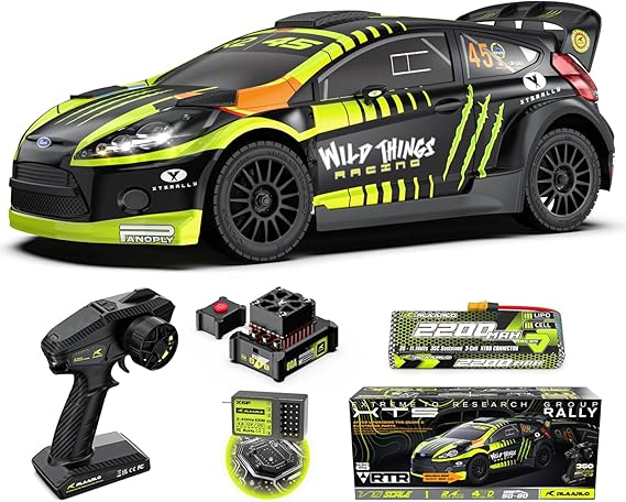CROBOLL 1/10 Brushless Carbon Fiber RC Rally Cars with Gyro, Max 50 mph,RTR
