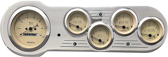 1953 1954 Chevy Car 5 Gauge Dash Cluster Panel Set Mechanical Tan