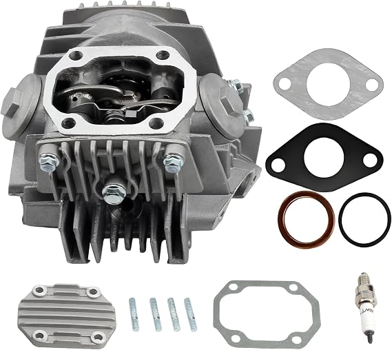 52.4mm Cylinder Head Assembly Kit with Spark Plug Gaskets Compatible with 4 Stroke CRF Lifan 125cc Horizontal Chinese TaoTao Coolster 110cc Engine ATV Go Kart Dirt Bike Motorcycle