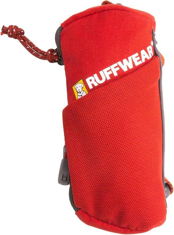 Ruffwear Stash Pouch Mini, Compact, Convenient Dog Poo Bag Storing and Dispensing System, Secures Full Pet Poo Bags, Small Lightweight Hands Free Dog Walking Bag, Red Canyon, 12 x 5.7cm