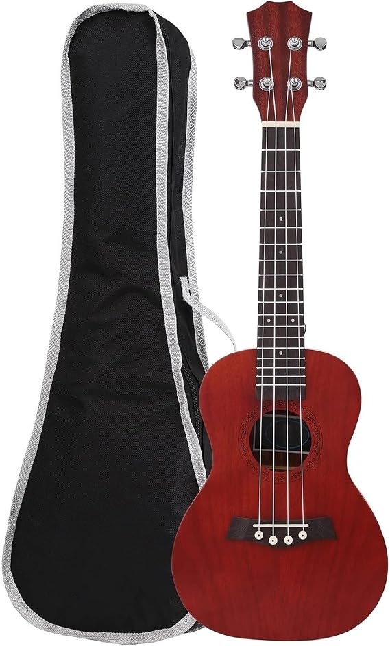21/23/26 Inch Solid Mahogany Ukulele With Bag Ukulele Strap Nylon String Electric Tuner And Picks Ukulele Starter Kit (Color : 26 inches)