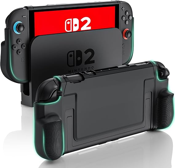 BHGift Grip Case for Switch 2 2025, Dockable Case, Black