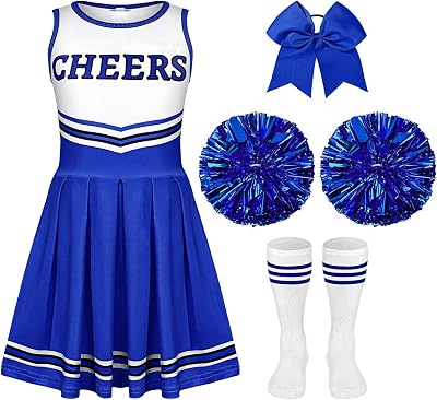 Haysandy Girls Cheerleader Costume Outfit Set Fancy Dress for Halloween Party Birthday