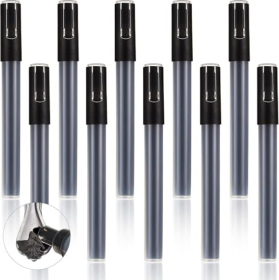 Marspark 10 Pieces Enamel Markers for Stamping Black Metal Stamp Waterproof Jewelry Metal Stamping Tools Enamel Paint Marker for Engraving DIY Jewelry Acrylic Ink
