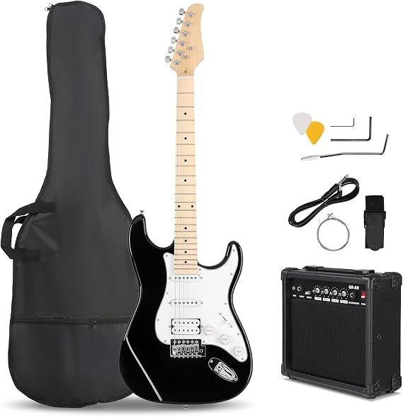 Ktaxon 39 Inch Electric Guitar Kit with Amp for Beginners, Black