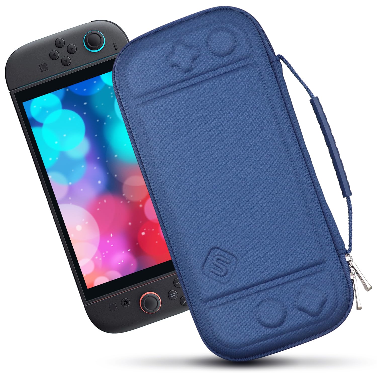 sisma Slim Carrying Case for Nintendo Switch 2 Console 2025, Hard Shell Travel Protective Case Switch2 Thin Pouch Accessories Storage Pocket & Game Card Holders -Blue