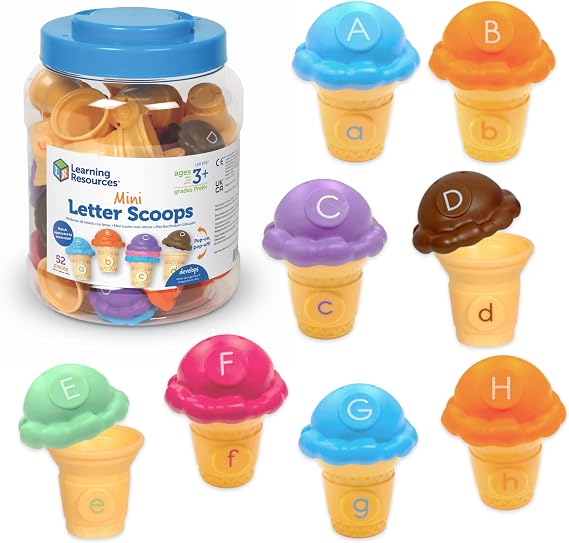 Learning Resources Mini Letter Scoops - Toddler Learning Toys, ABC Letter Matching Game, Alphabet Toy for Toddlers, Toddler Preschool Toys, Alphabet Puzzle, ABC Letters for Kids, Educational Puzzle