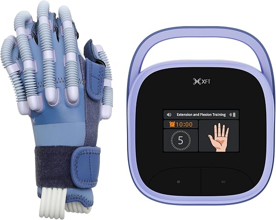 XFT Hand Rehabilitation Robot Gloves, Finger Rehabilitation Gloves for Stroke, Stroke Recovery Hand Glove Equipment for Fingers Strength Training for Hemiplegia with USB Chargeable (Left Hand-L)