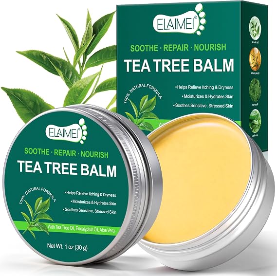 Tea Tree Oil Balm, Natural Tea Tree Oil for Skin, Itchy Skin & Rash Relief