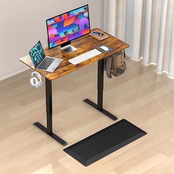 Anti Fatigue Cushioned Mat & Standing Desk, Standing Work for Home Office
