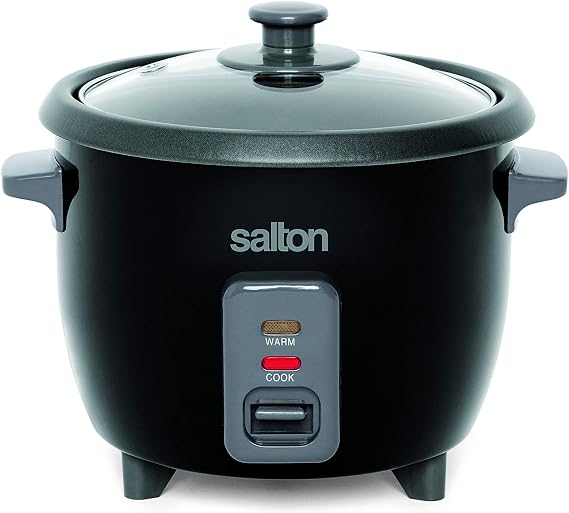 Salton 6 Cup Automatic Rice Cooker, 6 cups cooked / 3 cups Uncooked, Stainless Steel