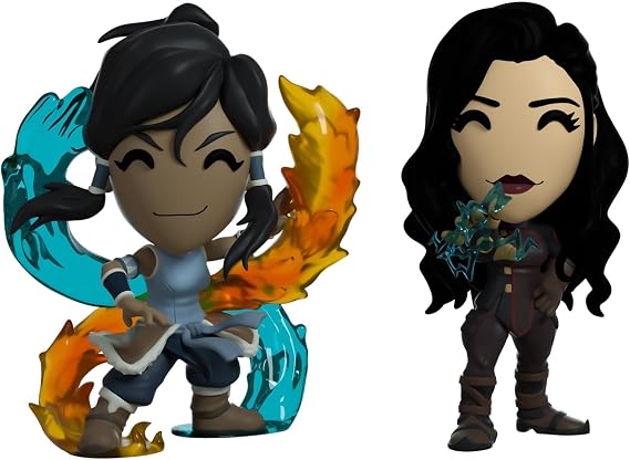 Youtooz Korra 4.9in & Asami Figure 4.7in Vinyl Figure, Legend of Korra Korra & Asami Collectible Figurine