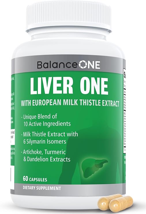 Balance ONE Liver Support Supplement, Milk Thistle, Molybdenum, 60 Capsules