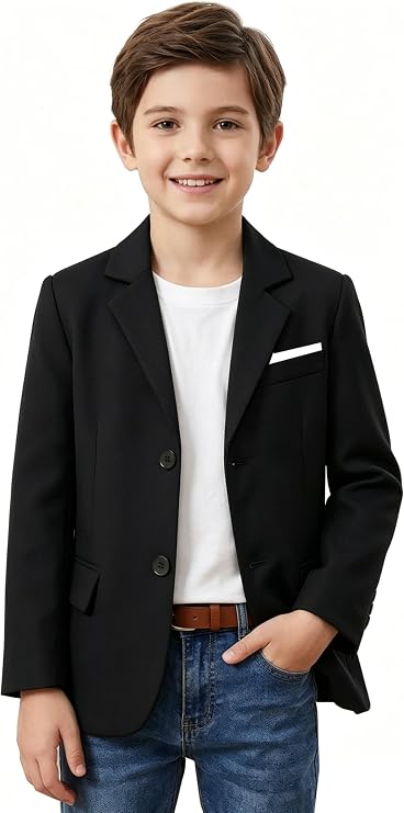 Boys' Blazer Suit Jacket Formal Sport Coats Solid Color Tuxedo Blazers
