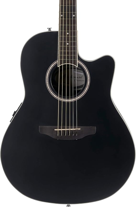 Geartree Ovation Applause Standard Super Shallow Acoustic-Electric Guitar, Black Satin