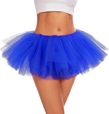Tutu for Women Adults 5 Layered Tutu Tulle Skirt Tutus for Women Girls Teens 80s Tutu Halloween Costume