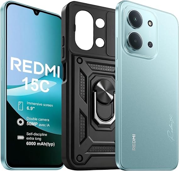 XIAOMI Redmi 15C Smartphone - 4 GB / 128 GB, Screen 6.9 inches, 120 Hz, 50 MP Dual Camera, 6000 mAh Mint Green, No Charging Adapter (with Mobile Phone Case)