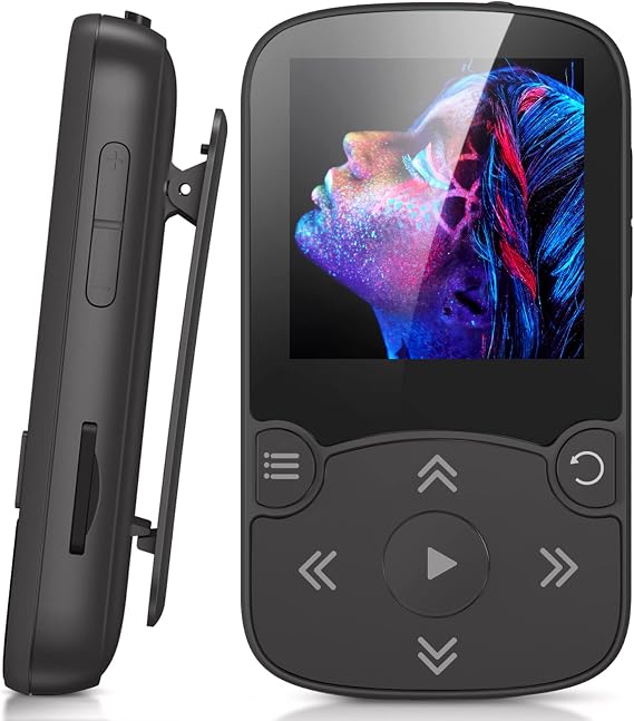 AGPTEK 64GB MP3 Player with Clip, A65 Bluetooth 5.3 Music Player for Sports