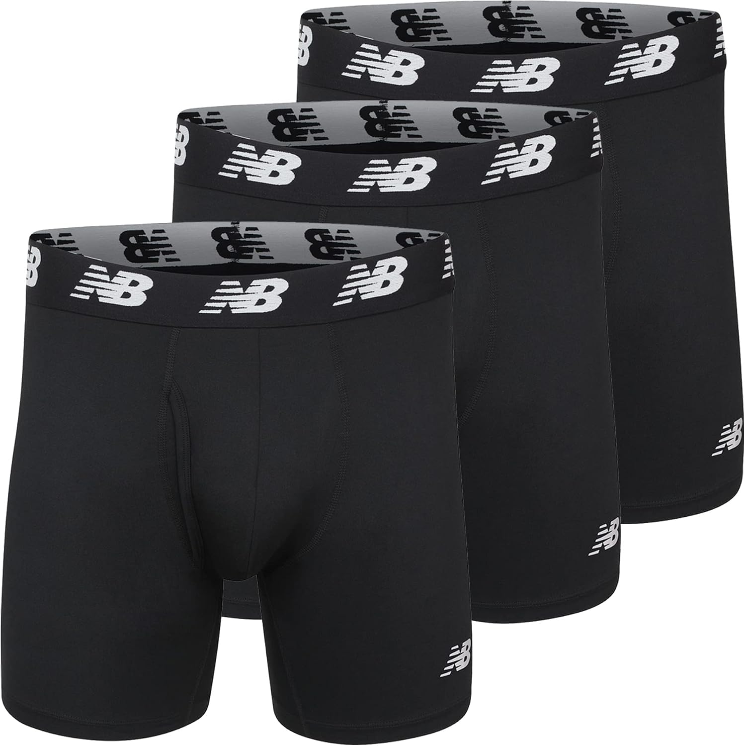 New Balance Men's 5 Performance No Fly Boxer Brief 4 Pack" Boxer Briefs pack of 4