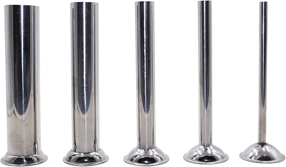 Hakka 5 Sizes Stainless Steel Tubes for Manual Electric Sausage Stuffer