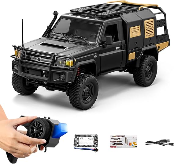 ARRIS 1/12 Scale RC Crawler MN-82S LC79 RTR RC Truck 4x4 Off Road Vehicles 2.4GHz RC Model for Adults Hobby Toy (Black)