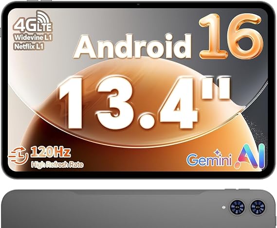 TECLAST T65 13.4 Inch Android 16 Tablet,26GB RAM 128GB ROM, With Charger