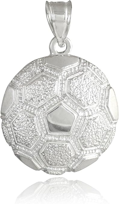 925 Sterling Silver Sports Charm Textured Soccer Ball Pendant