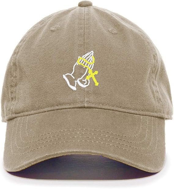 Praying Hands Baseball Cap Embroidered Cotton Adjustable Dad Hat