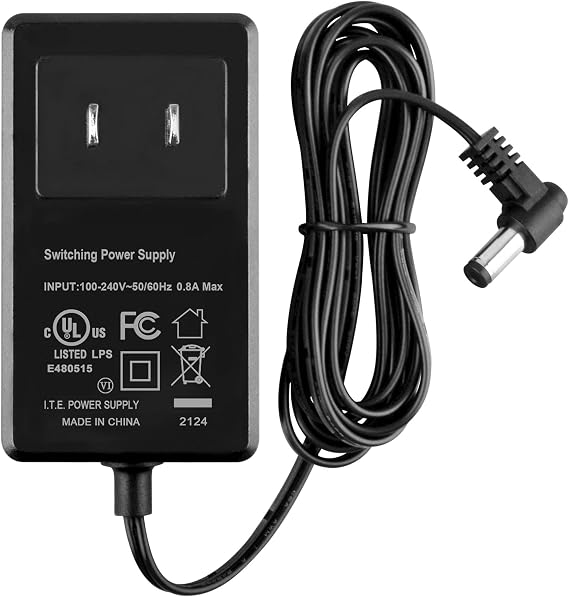 36V UL AC/DC Adapter Compatible with Smoture VAC01 VAC-01 VACO1 29.6V 2500mAh Battery 550W 45Kpa Lightweight Cordless Stick Vacuum Cleaner 36VDC 0.5A 500mA 18W Power Supply Cord Charger