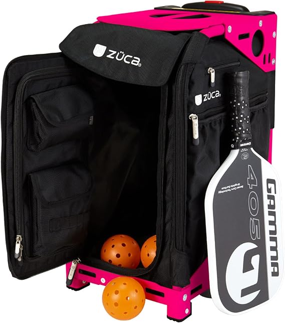 ZUCA Rolling Pickleball Bag - Professional Touring Case for Men and Women - Portable Pickleball Sports Bag with Storage for Gear, Paddles, Accessories - Convenient Seat - Lightweight and Durable