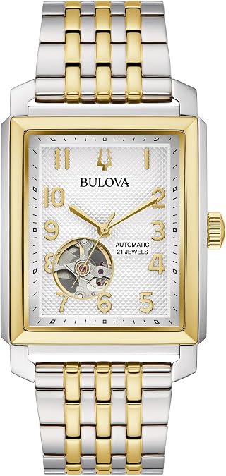 Bulova Sutton Automatic Silver Dial Two-Tone Bracelet Watch 33mm - 98A308