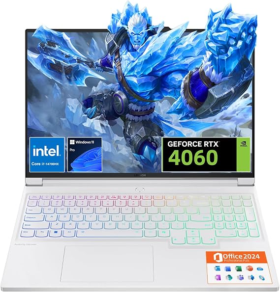 Lenovo 2025 Legion 7i Gaming Laptop, NVIDIA RTX 4060, Intel i7-14700HX(Up to 5.5 GHz, Beat i9-13900HX), 16 LCD IPS WQXGA 240Hz, 32 GB DDR5 + 1 TB SSD, Wi-Fi 6E, Windows 11 Pro - MS Office Pro