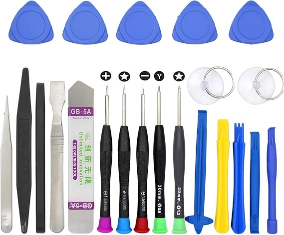 22-in-1 Professional Mobile Phone & Electronics Repair Tool Kit – Precision Pentalobe Screwdrivers, Spudgers, Pry Tools & Suction for iPhone, iPad, Laptops & Smart Devices Screen Opening Tool