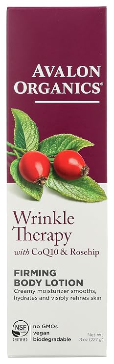 Avalon Organics Firming Body Lotion, Wrinkle Therapy with CoQ10 & Rosehip, 8 Oz