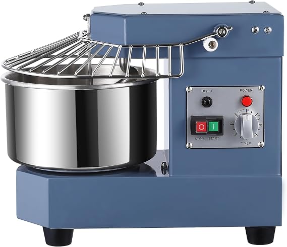 Commercial Dough Mixer 8Qt, 450W Dual Rotating Dough Kneading Machine with Stainless Steel Bowl, Security Shield & Timer, Heavy-Duty Commercial Stand Mixer for Bakeries Pizzeria