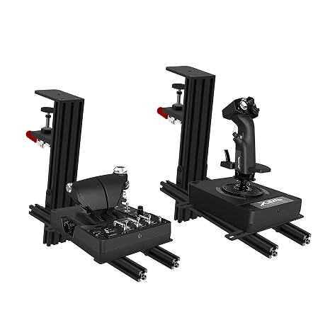HIKIG 2 x Black Desk Mount Holder for Thrustmaster Hotas Warthog Joystick Throttle and Hotas - Also Supports Other Flight Game Equipment