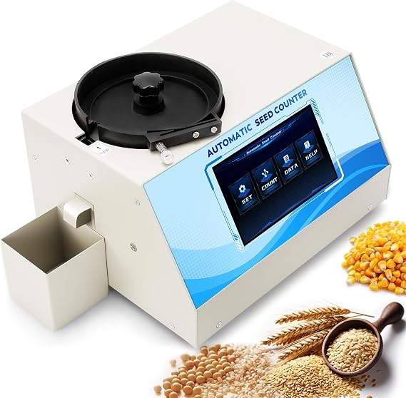 CGOLDENWALL Automatic Multi-functions Touchscreen Seeds Counter Machine With Data Storage, Adjustable Speed/Brightness, High Precision Counting for Various Shapes Cereals Seeds (Clearance Adjustment)
