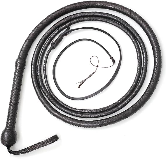 Bull Whip 06 to 16 Feet 12 Strands Real Cowhide Leather Equestrian Bullwhip Leather Felxible Belly & Leather Bolster Inside