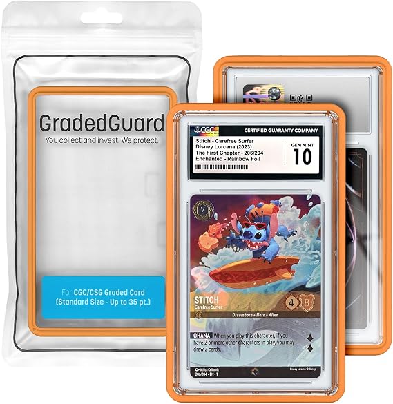 Grade Card Case for Standard CGC Slub Cases | Multiple Colors | Soft Touch Matte Finish | Stackable | Made to Fit CGC | Solid TPU and PC Design Orange