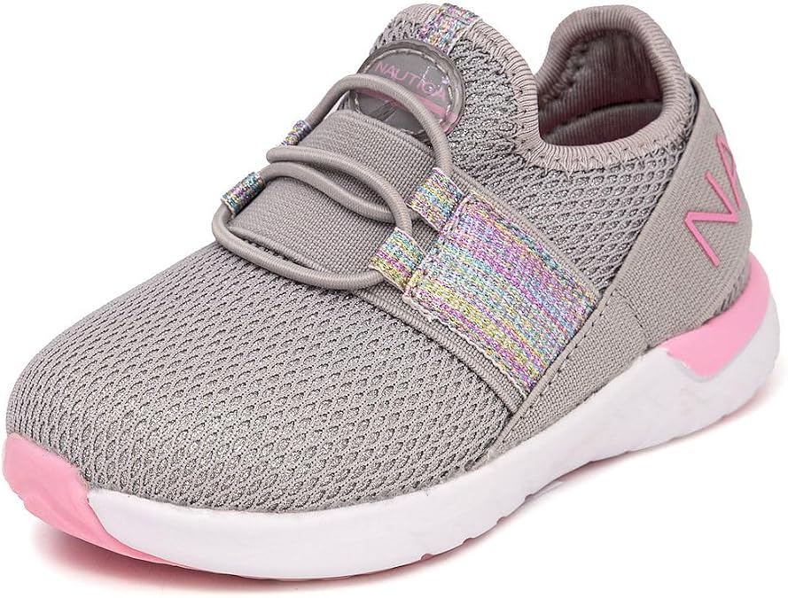 Nautica Kids Boys and Girls Athletic Slip-On Sneakers, Lightweight Bungee Running Shoes for Toddler, Little Kid, and Big Kid