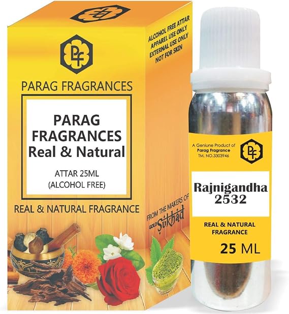 Parag Fragrances 25ml Rajnigandha 2532 Attar With Fancy Empty Bottle (Alcohol Free, Long Lasting, Natural Attar) Also Available in 50/100/200/500 pack
