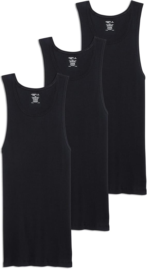 Jockey Men's Undershirt 100% Cotton Big Man A-Shirt Tank - 3 Pack