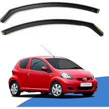 EdgeVisors Wind Deflectors | Fits: TOYOTA AYGO MK1 (2005-2014) 3 Door Hatchback 2pc Set | In-Channel Rain Guards for Wind, Rain & Sun Protection, Easy Installation - Tinted
