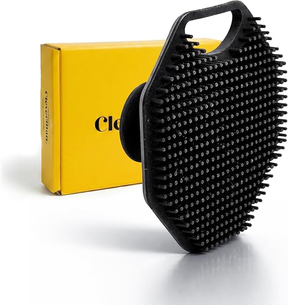 Cleverman Men's Face Scrubber Silicone Facial Cleansing Brush, Soft-Touch Massager for All Skin Types, Gently Exfoliates While Removing Dead & Dry Skin