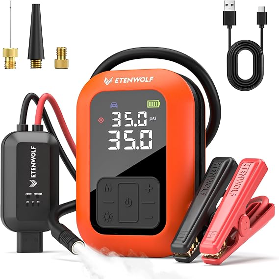 ETENWOLF 2000A Car Battery Jump Starter with 160PSI Air Compressor