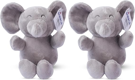 Dimple Baby Elephant Stuffed Animal Toy - Plush Baby Elephant Toy Gift - Cuddly Stuffed Toys for Children, Boys, Girls - Gift for Birthday, Baptism, Baby Shower, Great for Toddlers, Ages 0 - Up(2 Set)
